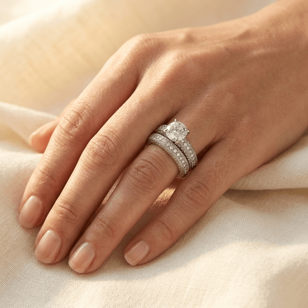 Retro Luxury Zirconia Inlay Wedding Ring
