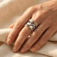 Vintage Two Tone Pearl Statement Ring