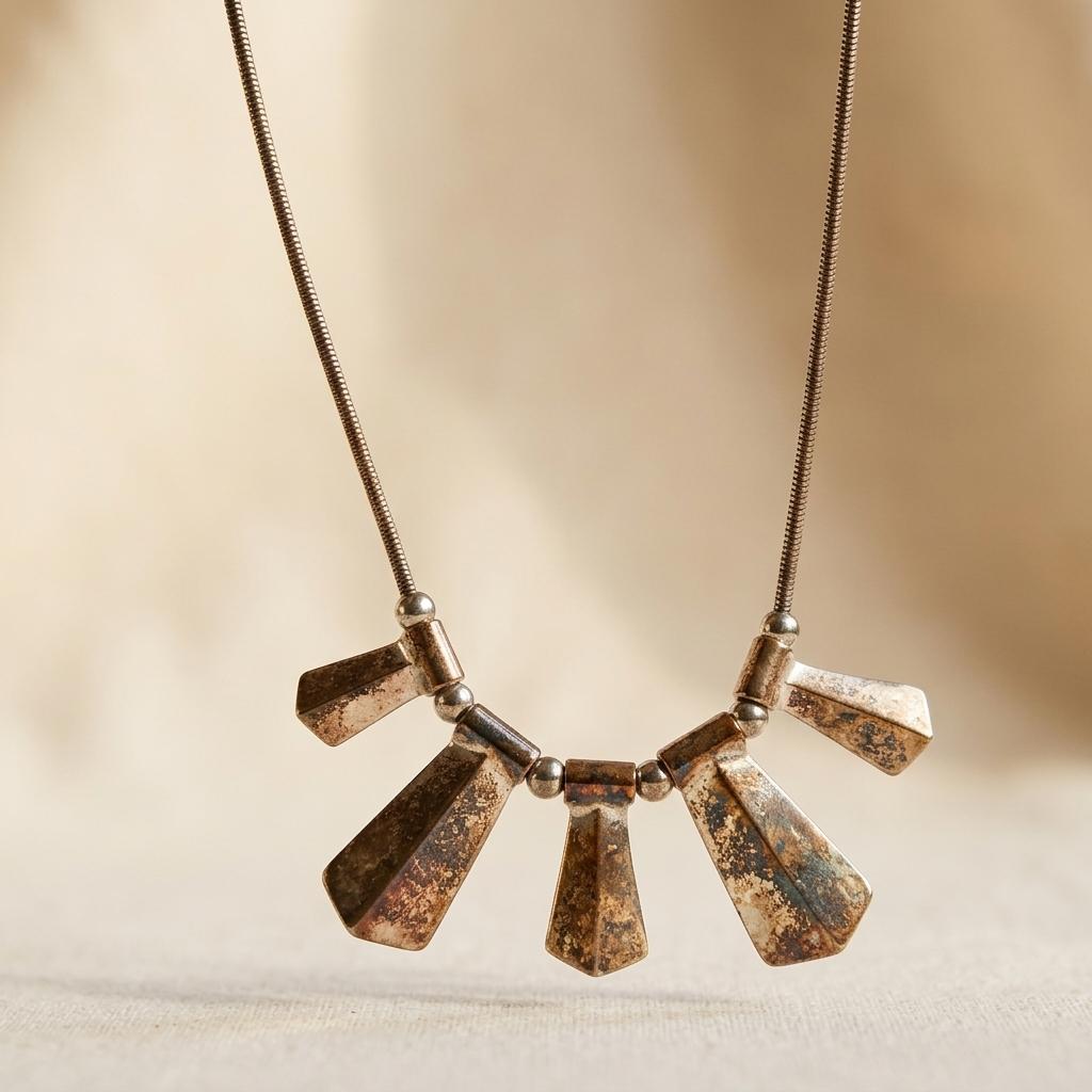 Bohemian Geometric Handmade Metal Necklace