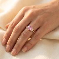 Rose Gold Pink Tourmaline Heart Ring