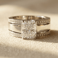 Rose Gold Emerald Cut Diamond Ring