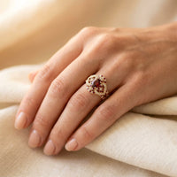 Vintage Gold Oval Ruby Filigree Ring