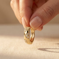Gold Filigree Crystal Hoop Earrings