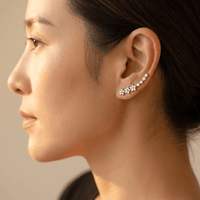 Silver Cubic Zirconia Star Drop Earrings