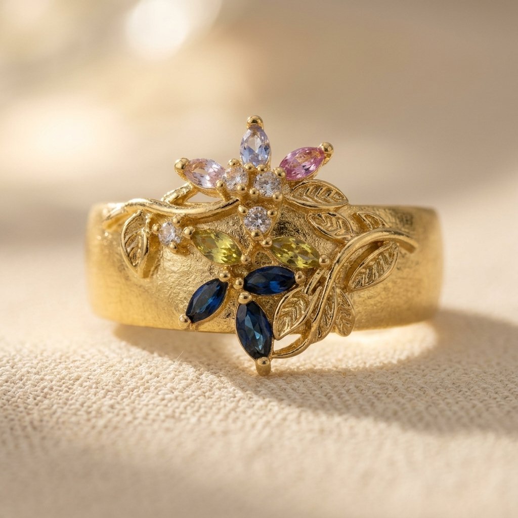 Vintage Gold Filigree Gemstone Ring