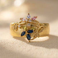 Vintage Gold Filigree Gemstone Ring