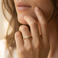 Vintage Gold Filigree Round Cubic Zirconia Ring