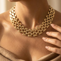 Hexagonal Hollow Chain Punk Hip Hop Necklace