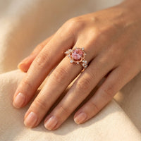 Rose Gold Pink Tourmaline Filigree Ring