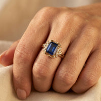 Vintage Gold Sapphire Filigree Ring