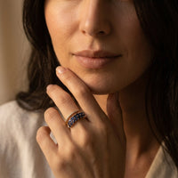 Gold Blue Sapphire Marquise Ring