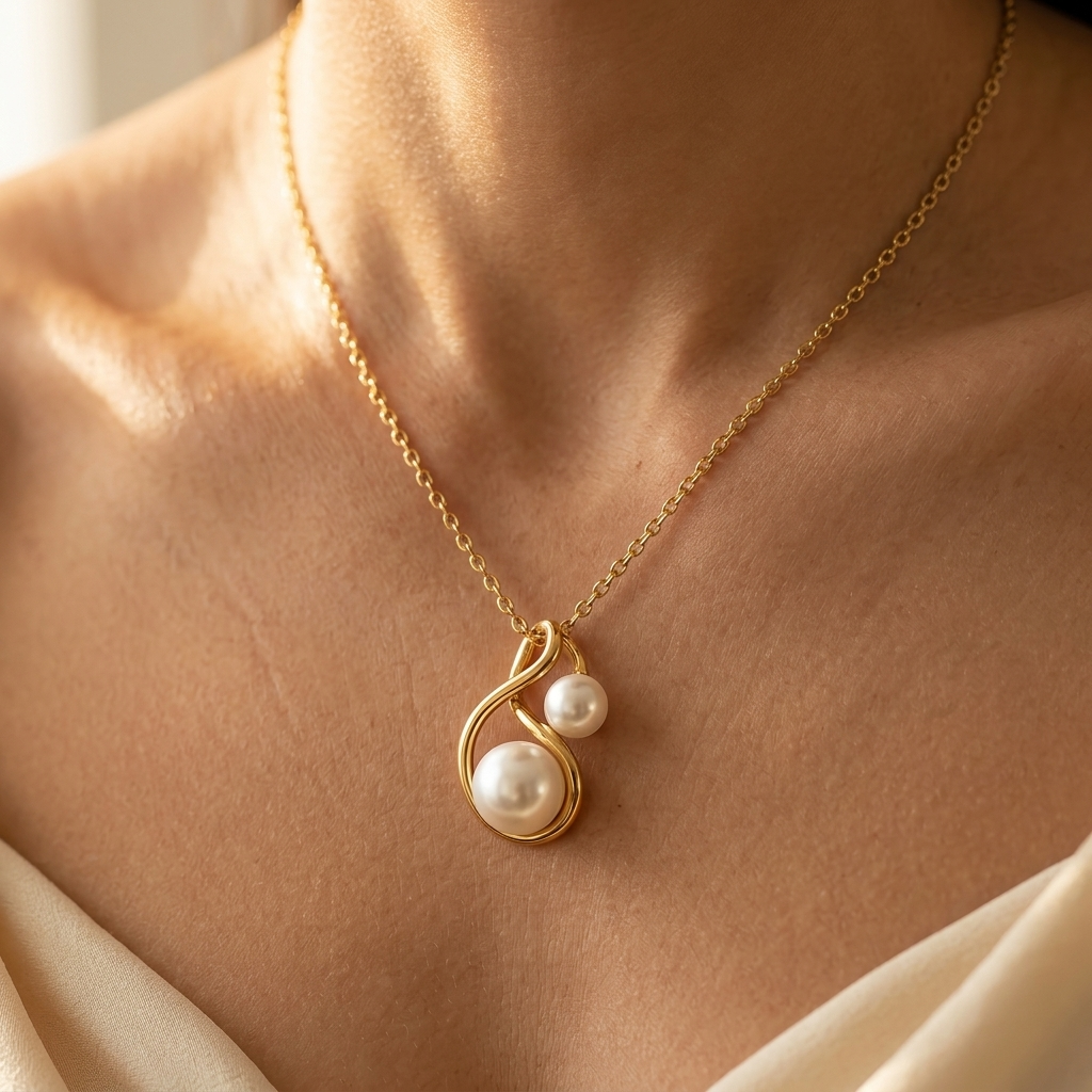 Elegant Gold Pearl Bracelet Ring Set