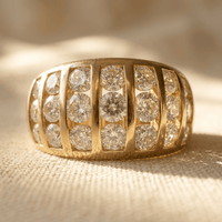 Vintage Wide Channel Synthetic Zirconia Ring