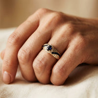 Vintage Gold Sapphire Oval Filigree Ring
