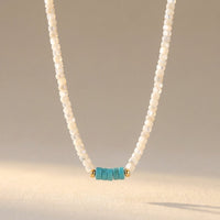 Vintage Gold Turquoise Beaded Necklace
