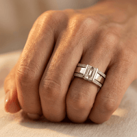 Rose Gold Emerald Cut Diamond Ring