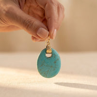 Boho Gold Filigree Turquoise Teardrop Earrings