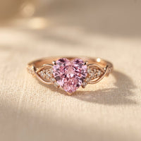 Rose Gold Pink Tourmaline Heart Ring