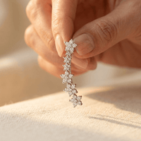 Silver Cubic Zirconia Star Drop Earrings