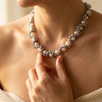 Hip Hop Pearl Chunky Chain Necklace