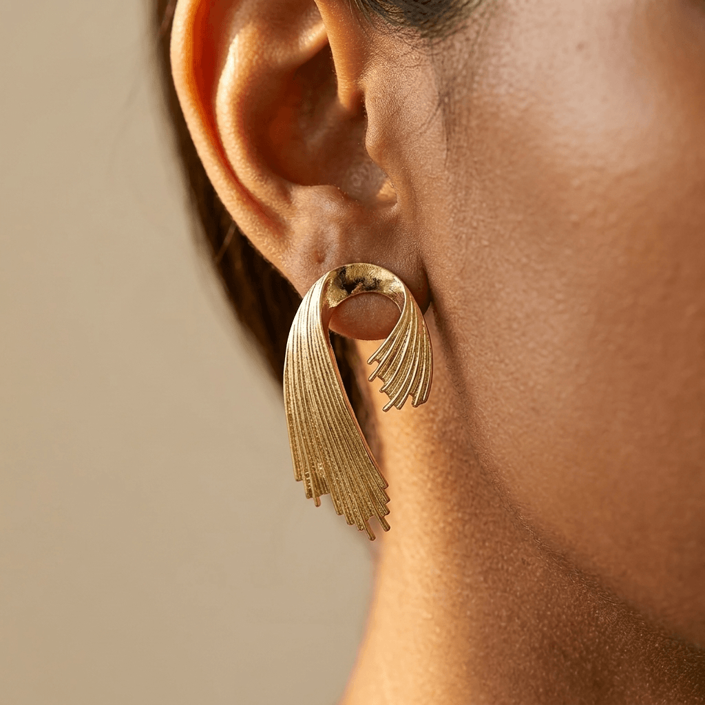 Elegant Gold Tassel Drop Earrings