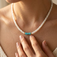 Vintage Gold Turquoise Beaded Necklace