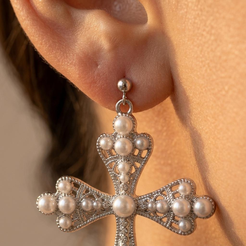 Pearl Inlaid Layered Necklace Jewelry Set