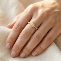 Vintage Gold Filigree Round Cubic Zirconia Ring