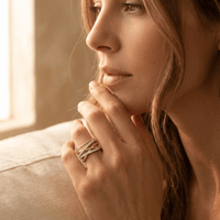 Silver Gold Crossover Cubic Zirconia Ring