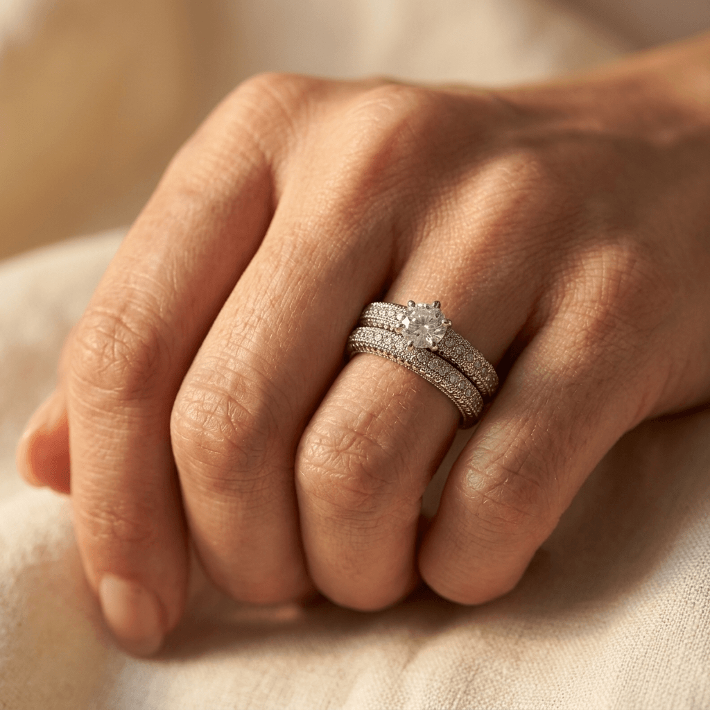 Retro Luxury Zirconia Inlay Wedding Ring
