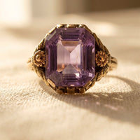 Vintage Gold Amethyst Filigree Ring