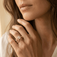 Exquisite Flower Zirconia Retro Handmade Engagement Ring