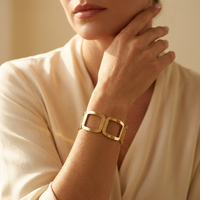 Gold Geometric Hollow Open Rectangle Bracelet