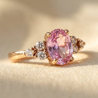 Rose Gold Pink Tourmaline Oval Ring