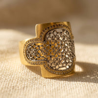 Vintage Gold Filigree Floral Cutout Ring