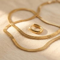 Oval Thick Chain Gold Plated Necklace
