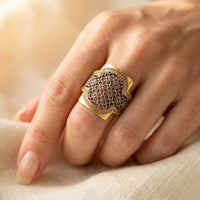 Vintage Gold Filigree Floral Cutout Ring