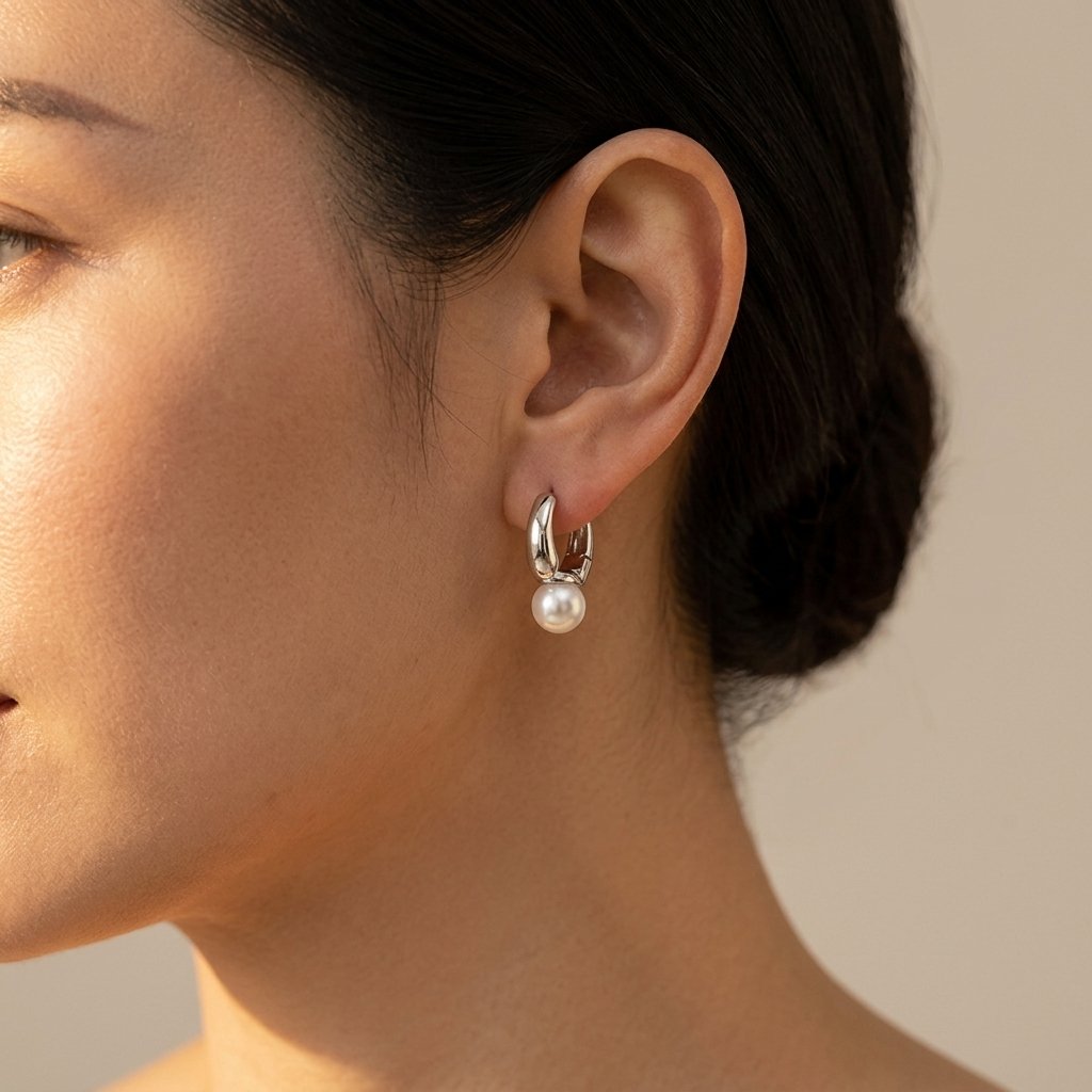 Classic Silver Pearl Drop Earrings