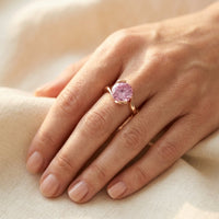 Rose Gold Pink Tourmaline Oval Ring