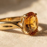 Vintage Gold Amber Oval Ring