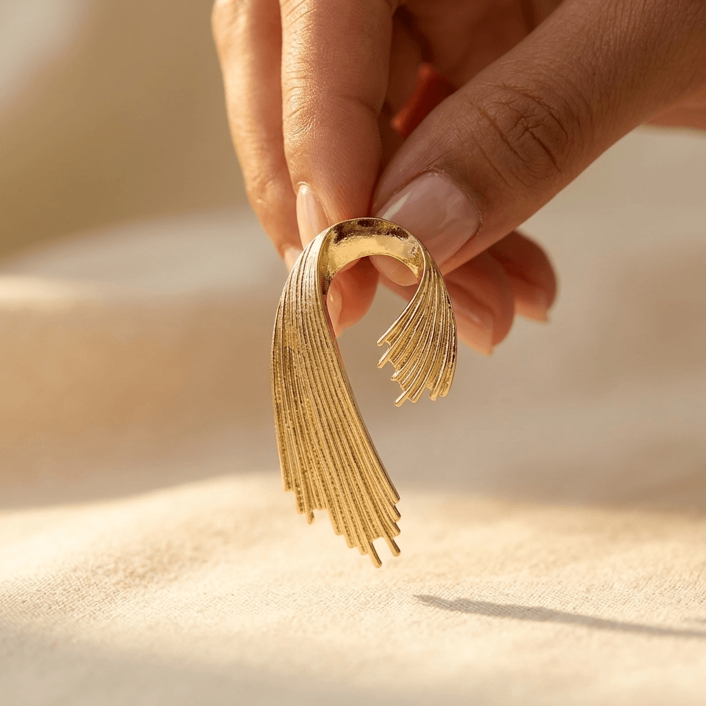 Elegant Gold Tassel Drop Earrings