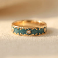 Vintage Gold Turquoise Filigree Ring