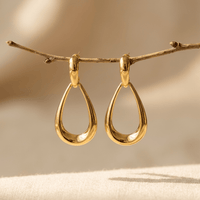 Elegant Gold Teardrop Dangle Earrings