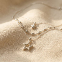 Celestial Silver Star Layered Necklace