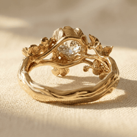Exquisite Flower Zirconia Retro Handmade Engagement Ring