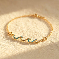 Boho Gold Turquoise Wave Bracelet