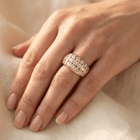 Vintage Wide Channel Synthetic Zirconia Ring