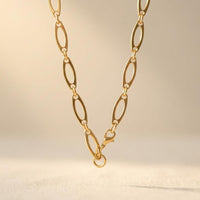Bohemian Geometric Metal Chunky Chain Necklace