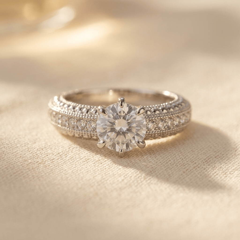 Retro Luxury Zirconia Inlay Wedding Ring