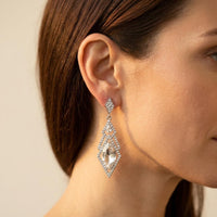 Sparkling Drop Earrings With Inlaid Stones